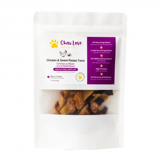 Dog Treats for Dry Skin - Chicken and Sweet Potato Twist