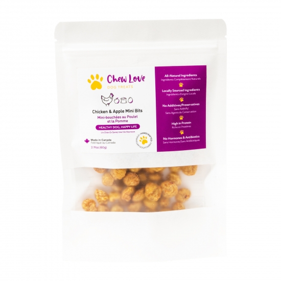 chicken apple mini bits - dog treats for bad breath