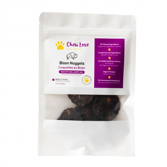 Bison Dog Treats Canada - Bison Nuggets by Chew Love Dog Treats